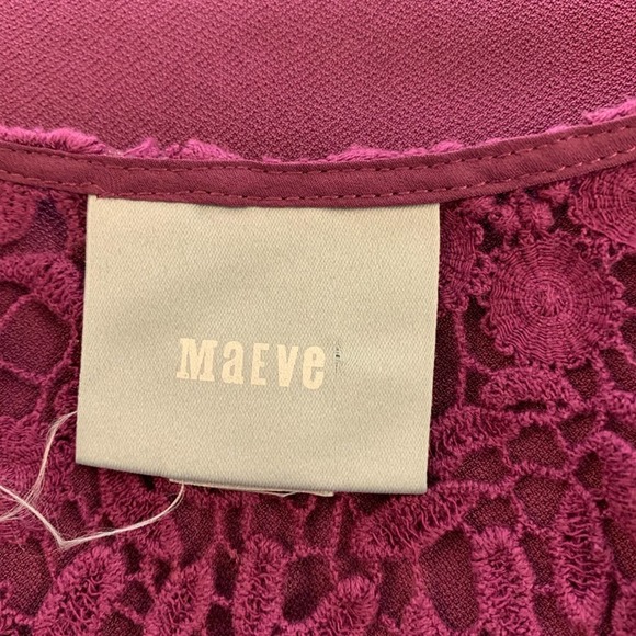 Maeve Purple Faux Wrap Lace Top Womens - Picture 8 of 9